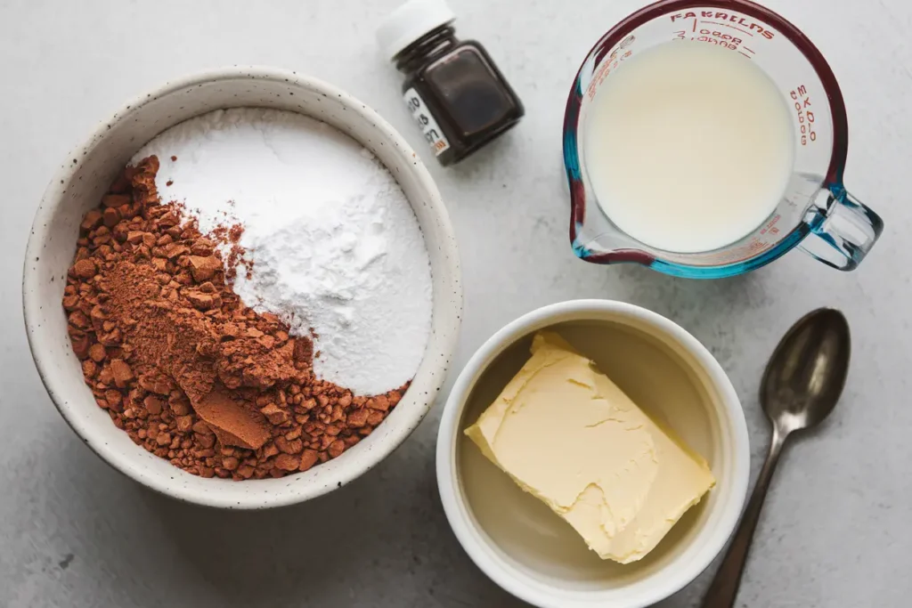 Ingredients for Perfect Brownie Frosting