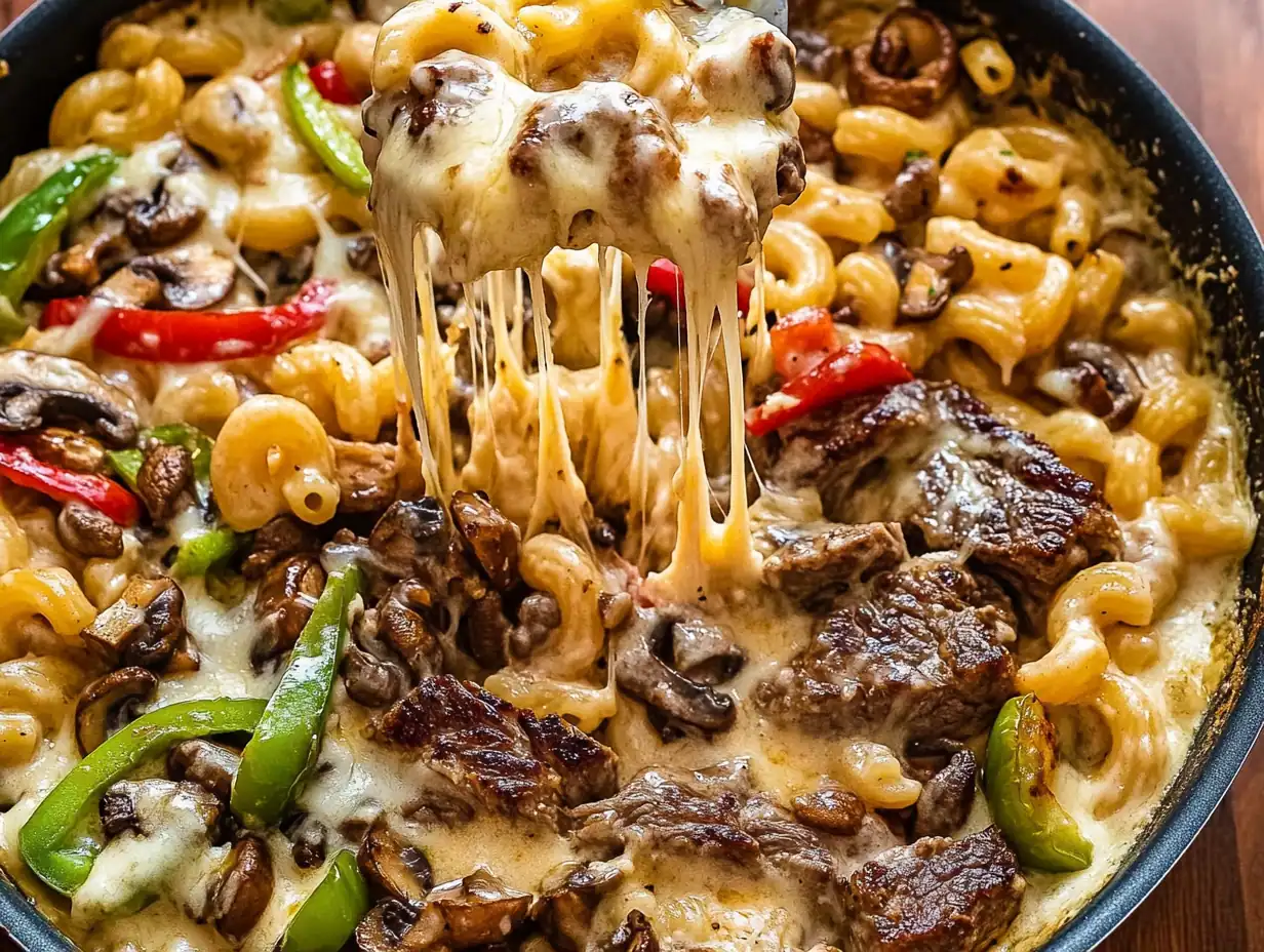Philly Cheesesteak Pasta Philly Cheesesteak Pasta